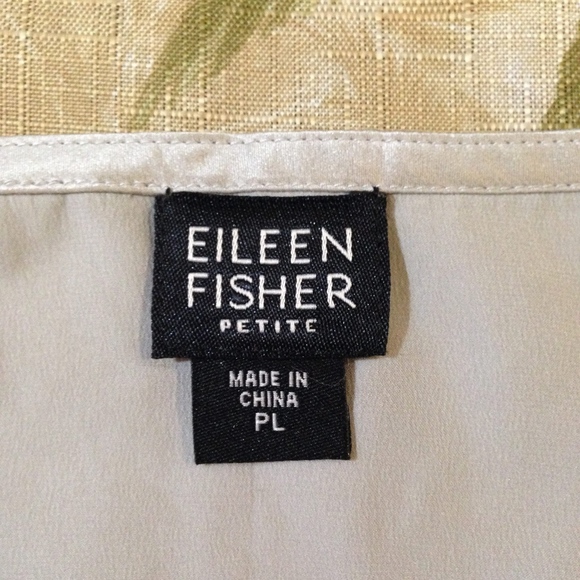 Eileen Fisher Gray Silk Tank Size L Petite - Picture 6 of 8